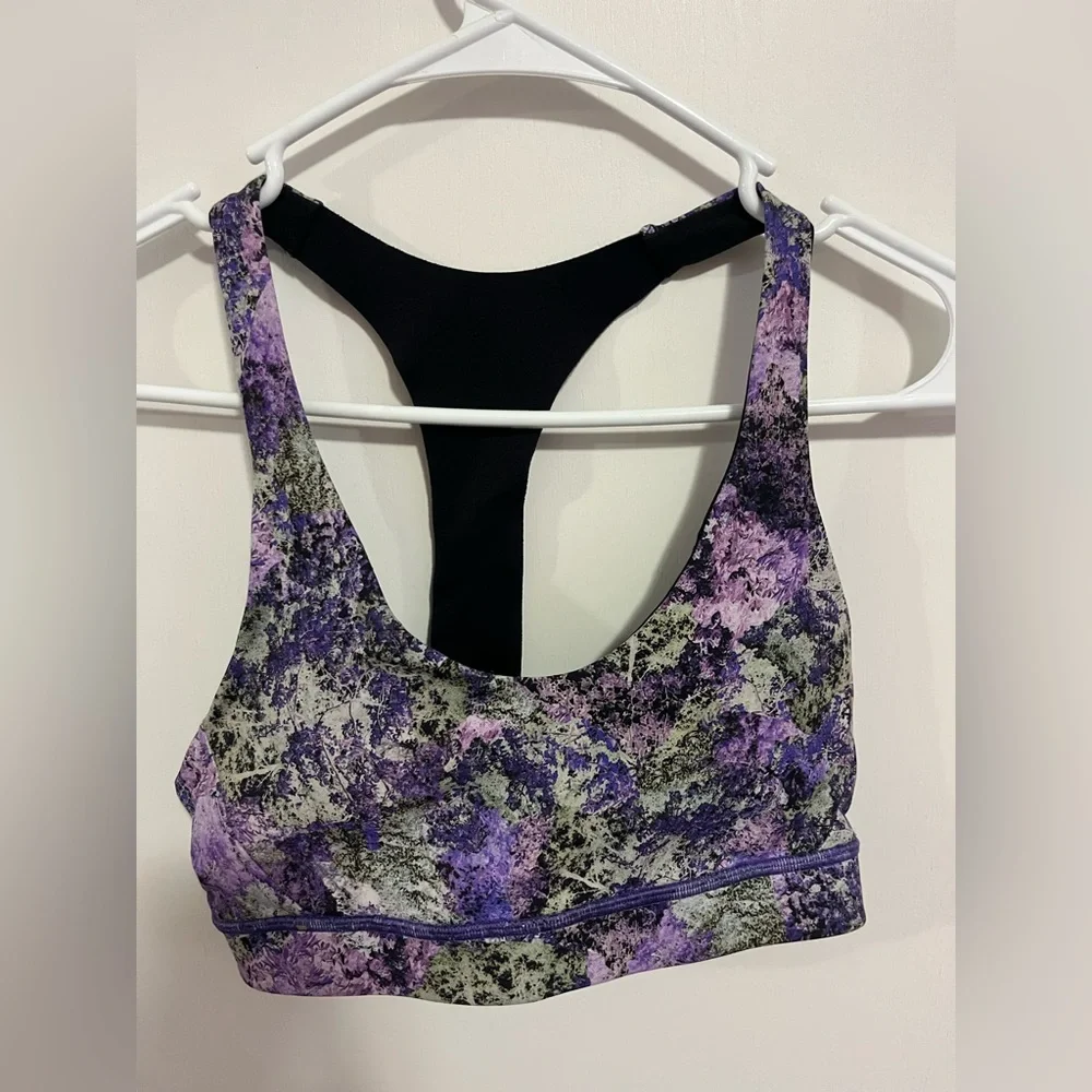 Lululemon Break Free Bra‎ (Nulux) *Vivid Vision Multi Black / Black size 6